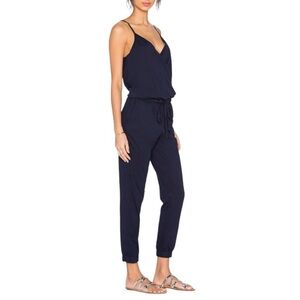 Revolve Bobi Black Jumpsuit with Tapered Legs and V-Neckline